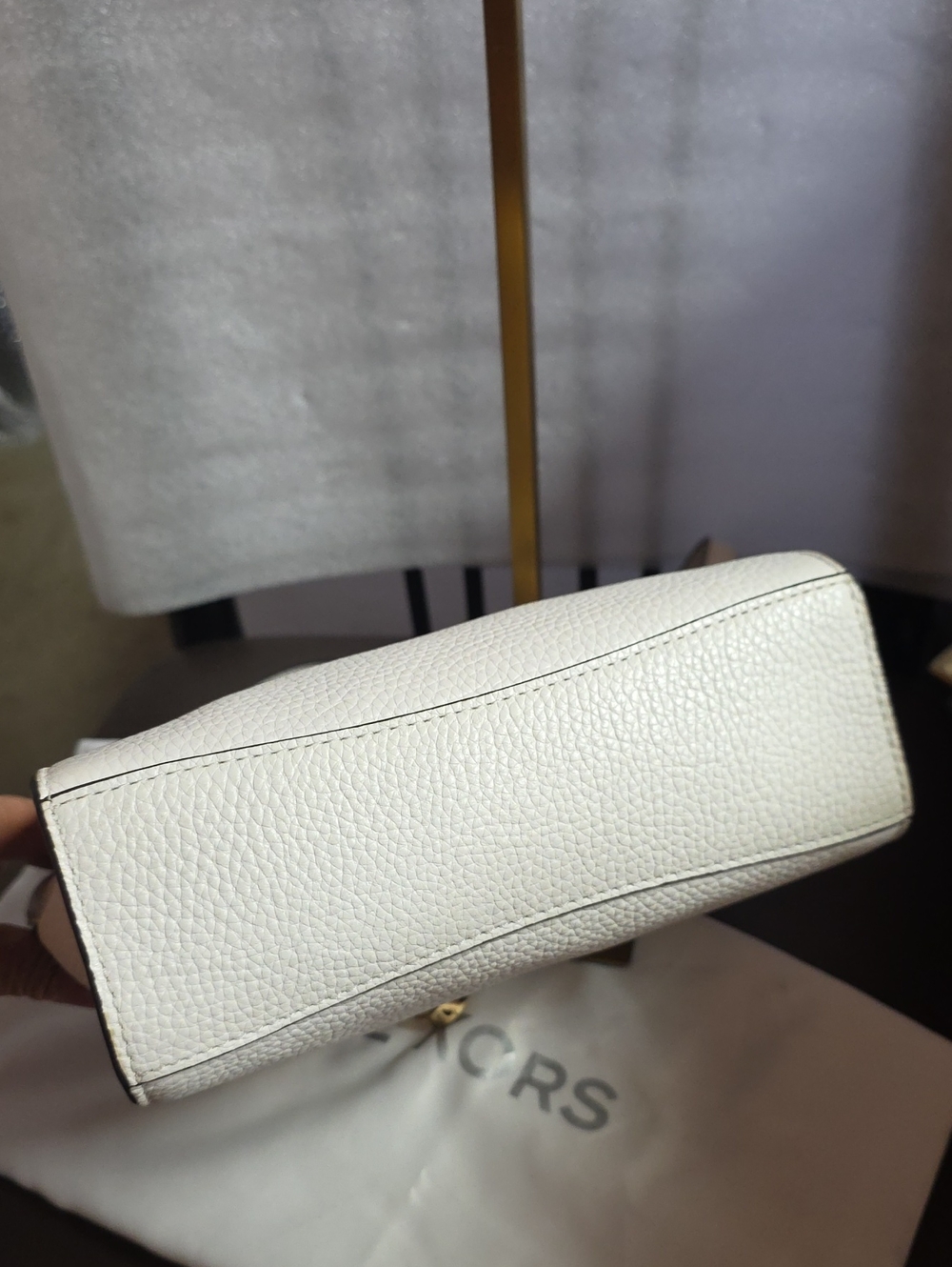 Michael Kors White Pebbled Leather Crossbody Hamilton Traveler Nwt - Picture 10 of 16